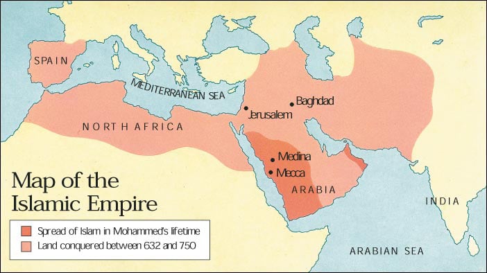 map of the Islamic Empire