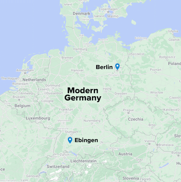 Map of Modern day Germany
